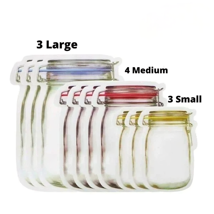 MERVOR - Wiederverwendbare flaschen aufbewahrungs ziplock tüten (10 Stk)