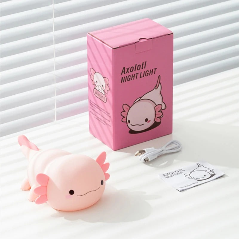 MERVOR – Axolotl Nachtlicht LED Squishy Tap Lampe