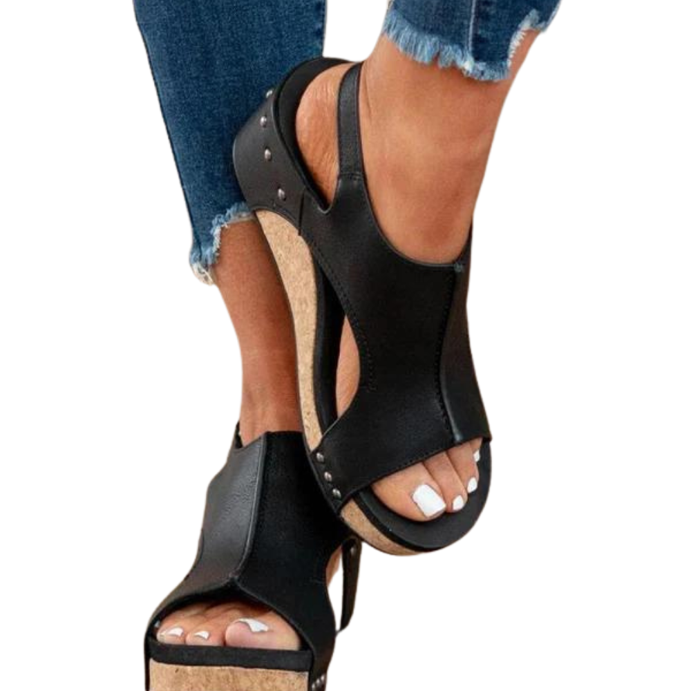 MERVOR - Keilsandalen mit mittlerem Absatz