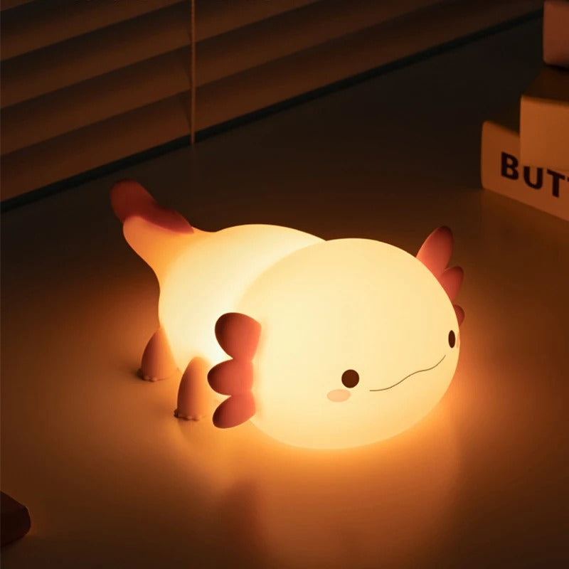 MERVOR – Axolotl Nachtlicht LED Squishy Tap Lampe