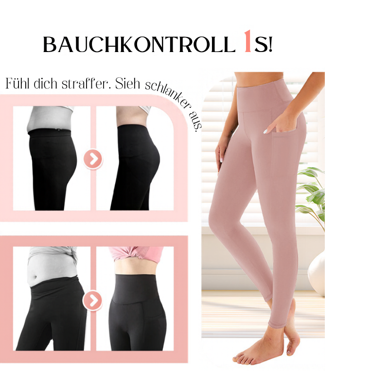 2026 HOT SALE 50 % RABATT🌸High-Waisted Butt Lifting Tummy Control Shaping Training Leggings mit Seitentasche