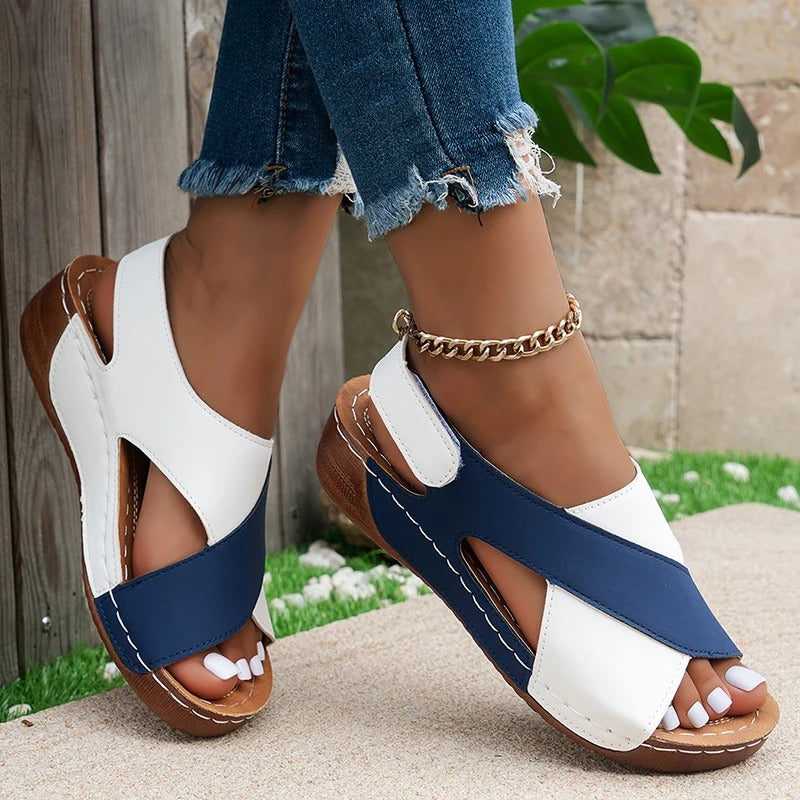 MERVOR - Lässige Keilsandalen in Mischfarbe