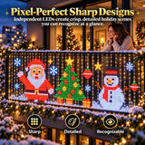 Animated Christmas LED Light Curtain | Custom App Designs & Remote Control
