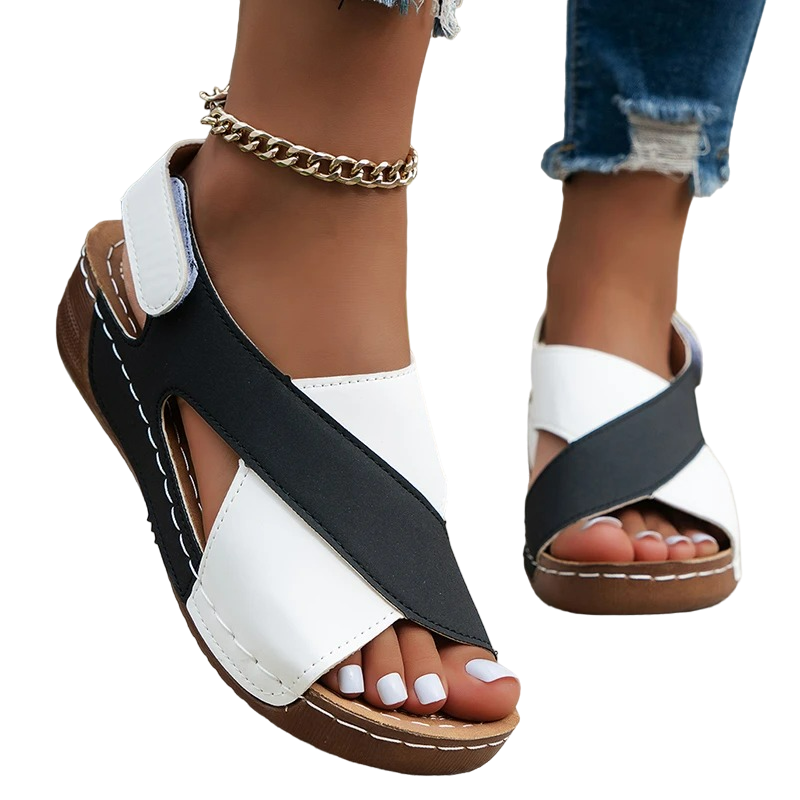 MERVOR - Lässige Keilsandalen in Mischfarbe
