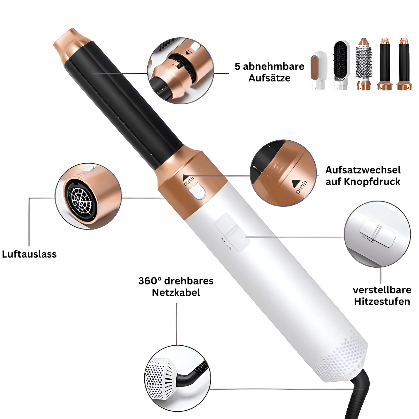 MERVOR -  5 in 1 Luxus-Haarstyler
