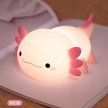 MERVOR – Axolotl Nachtlicht LED Squishy Tap Lampe