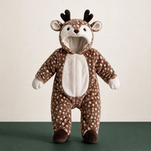 Little Reindeer plush onesie, full front view